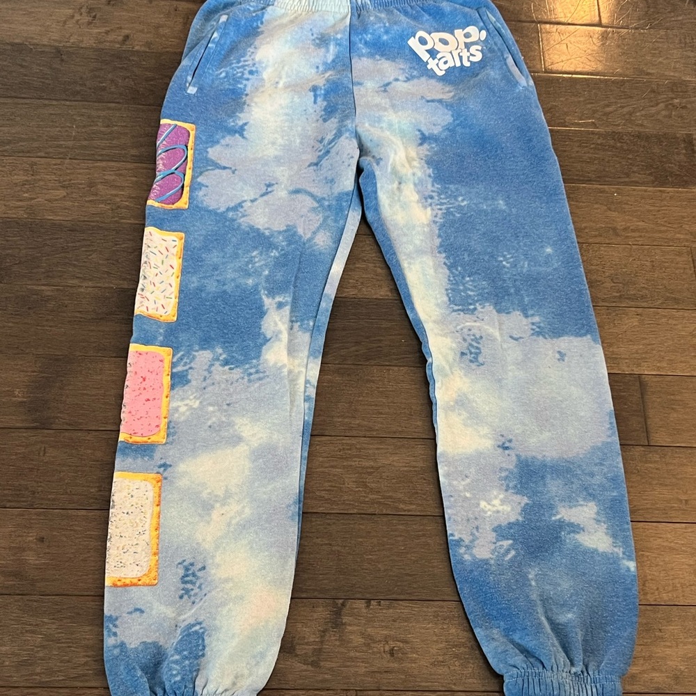 Kellogg’s Poptarts Pop-Tarts Blue Tie-Dye Sweatpants Joggers SMALL